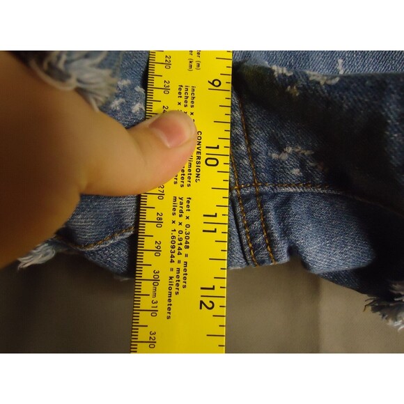 Ann Taylor Loft Cut Off Shorts Geometric Pattern Distressed Raw Hem 10 W30 - Picture 6 of 8